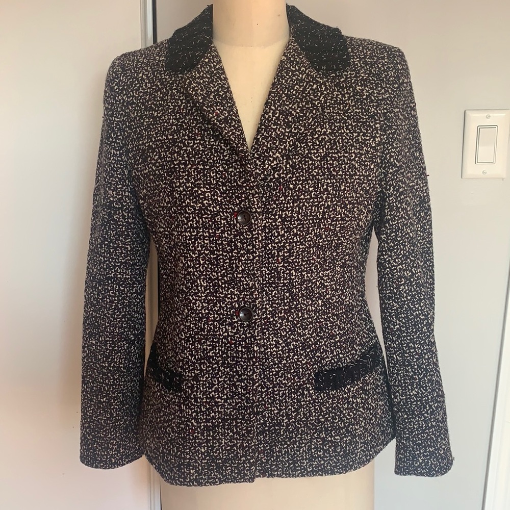 Louis Feraud grey tweed single breasted blazer